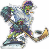 ゾンビおもしろいホッケープレーヤースポーツ シール (正面)