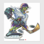 ゾンビおもしろいホッケープレーヤースポーツ シール (シート)