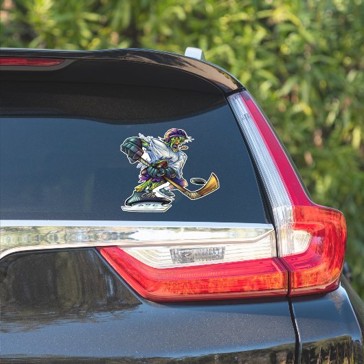 ゾンビおもしろいホッケープレーヤースポーツ シール (車体側面)