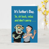 ゾンビおもしろい父親のデイカード カード (黄色い花)