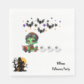 ゾンビお洒落パイロット飛行機かわいい幽霊&こうもり スタンダードランチョンナプキン (正面)