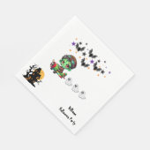 ゾンビお洒落パイロット飛行機かわいい幽霊&こうもり スタンダードランチョンナプキン (角)