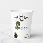 ゾンビお洒落パイロット飛行機かわいい幽霊&こうもり 紙コップ (裏面)