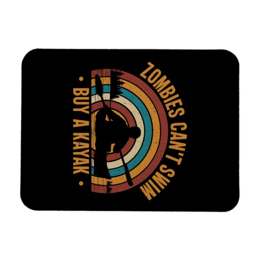 ゾンビがカヤック買を泳げない マグネット (横)