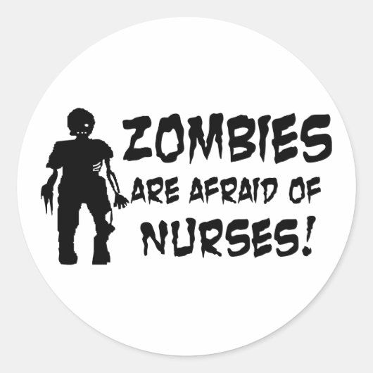 ゾンビがナースを恐れる ラウンドシール (正面)