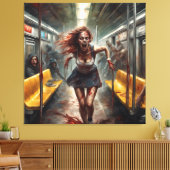 ゾンビが列車で発生 キャンバスプリント (インサイチュ (リビング))