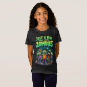ゾンビが好きな子供 カートゥーン ハロウィン Tシャツ (正面フル)