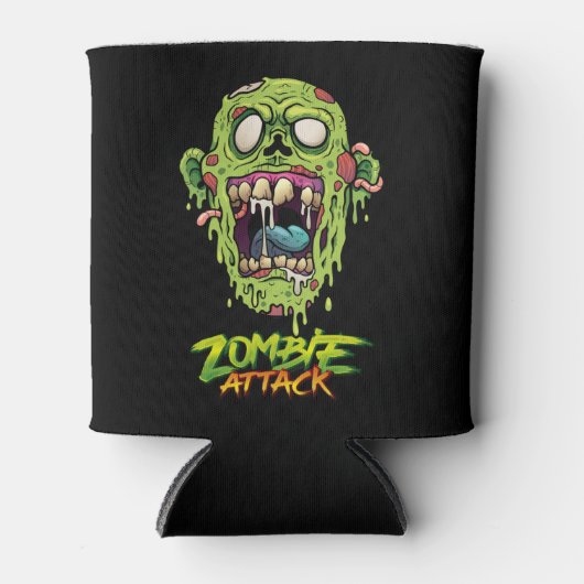 ゾンビが怖い怪物の生き物を攻撃 缶クーラー (正面)