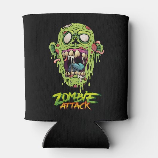 ゾンビが怖い怪物の生き物を攻撃 缶クーラー (裏面)