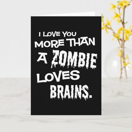 ゾンビが脳を愛するよりもあなたのことを愛してる カード (黄色い花)