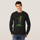 ゾンビが脳を食べるハロウィンパーティゾンビ怖いクオート Tシャツ (正面フル)