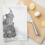 ゾンビとドラゴン キッチンタオル (四つ折り)