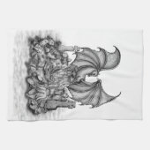 ゾンビとドラゴン キッチンタオル (横)