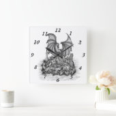 ゾンビとドラゴン スクエア壁時計 (ホーム)