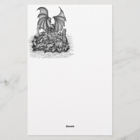 ゾンビとドラゴン 便箋 (裏面)