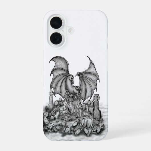 ゾンビとドラゴン iPhone 16ケース (裏面)