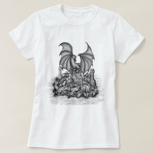 ゾンビとドラゴン Tシャツ (デザイン正面)