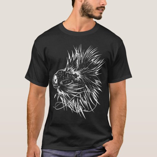 ゾンビと戦う魚 Tシャツ (正面)