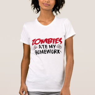 ゾンビに宿題を食べられた Tシャツ