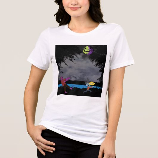 ゾンビに追われている男 トライブレンドＴシャツ (正面)