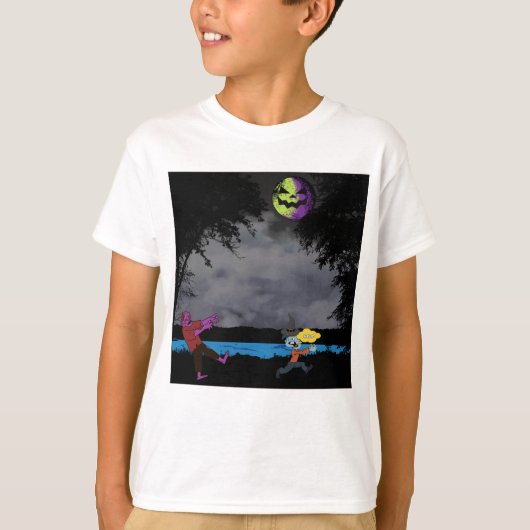 ゾンビに追われている男 Tシャツ (正面)