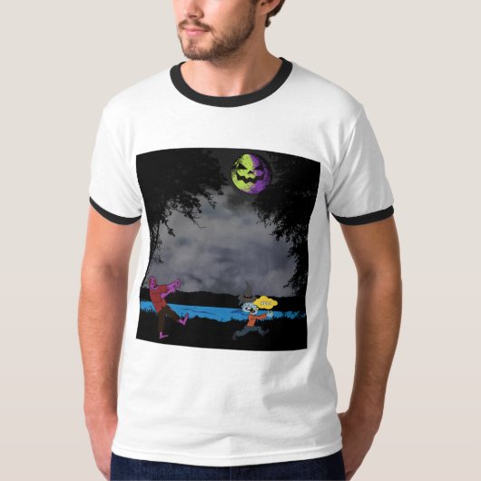 ゾンビに追われている男 Tシャツ (正面)