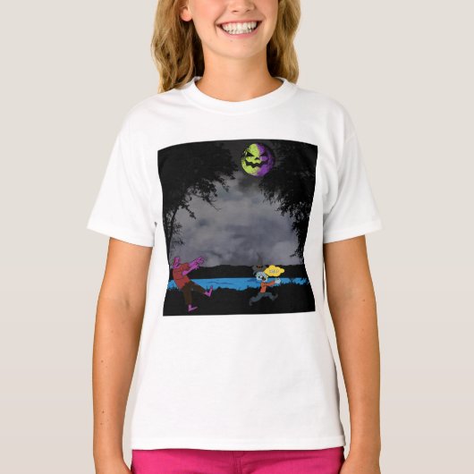 ゾンビに追われている男 Tシャツ (正面)