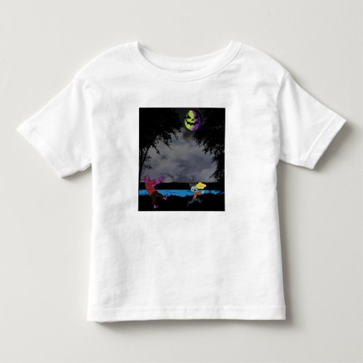 ゾンビに追われる男 トドラーTシャツ (正面)