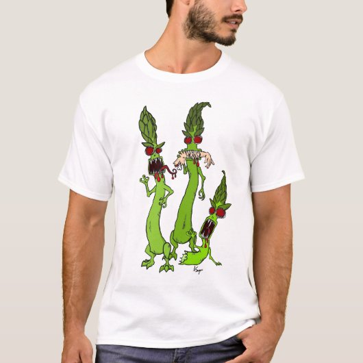 ゾンビのアスパラガスのワイシャツ Tシャツ (正面)