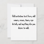 ゾンビのウェディングブライドとグリム 個人用 招待状 (裏面)