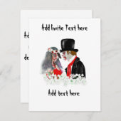 ゾンビのウェディングブライドと新郎のカスタマイズ 招待状 (正面/裏面)