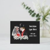 ゾンビのウェディング ブライド グルーム アクセサリーをカスタマイズ 招待状 (スタンド正面)