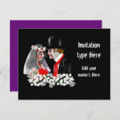 ゾンビのウェディング ブライド グルーム アクセサリーをカスタマイズ 招待状 (正面/裏面)