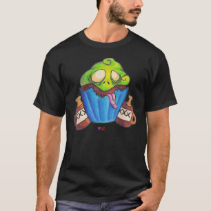 ゾンビのカップケーキのロゴ Tシャツ