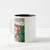 ゾンビのクリスマスの恐怖マグ ツートーンマグカップ (正面左)
