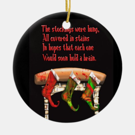 ゾンビのクリスマス セラミックオーナメント (正面)