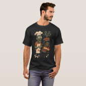ゾンビのグリルマスター - スケルトンのBBQシェフアート Tシャツ (正面フル)
