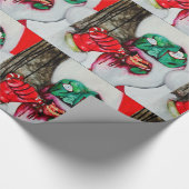 ゾンビのサンタのクリスマスの包装紙 ラッピングペーパー (角)