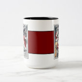 ゾンビのサンタのクリスマスの恐怖 ツートーンマグカップ (中央)