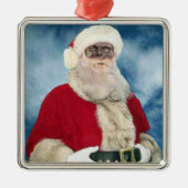 ゾンビのサンタのポートレートのオーナメント メタルオーナメント (正面)