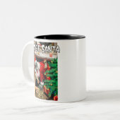 ゾンビのサンタのマグ ツートーンマグカップ (正面左)