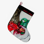 ゾンビのサンタの生存死んだクリスマスのストッキング ラージクリスマスストッキング (正面 (吊り時))