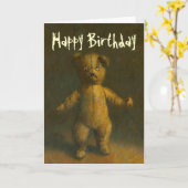 ゾンビのテディー・ベアのバースデー・カード カード (黄色い花)