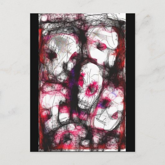 ゾンビのデジタルフィンガーペイントで描くことはlarsonを…持ち上げます ポストカード (正面)