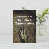 ゾンビのハロウィンパーティー招待状 招待状 (スタンド正面)