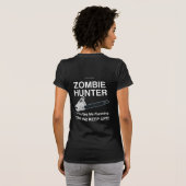 ゾンビのハンターのチェーンソーの軍隊BW Tシャツ (裏面フル)