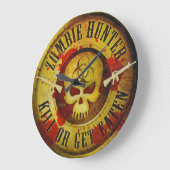 ゾンビのハンター ラージ壁時計 (傾斜)