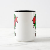 ゾンビのハートのコーヒー・マグ ツートーンマグカップ (中央)