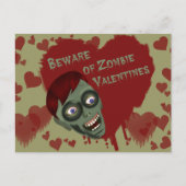ゾンビのバレンタインの郵便はがきの用心して下さい シーズンポストカード (正面)