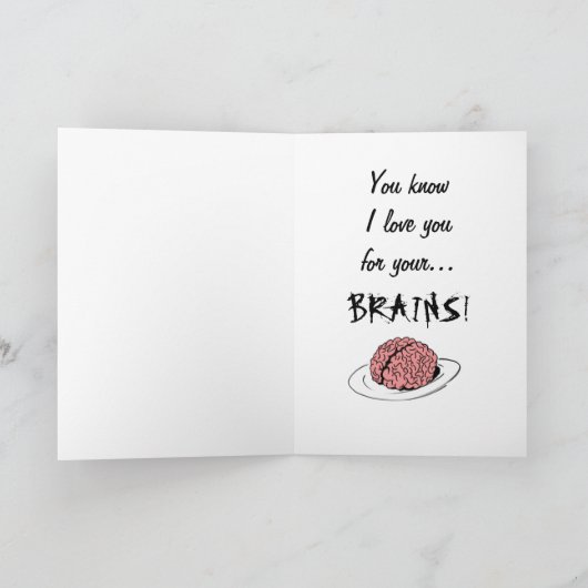 ゾンビのバレンタインデーのユーモア シーズンカード (内部)